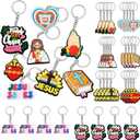 Henoyso Silicone Christian Keychains Jesus Cross Father's Day Gifts Christian Party Favors Religious Bible Key Chains Bulk for Women Men