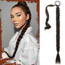 SOFEIYAN Braid Pony Tail Fluffy Natural Soft Long Braid Ponytail Extension with Hair Tie Straight Sleek Wrap Around Hair Extensions Synthetic Hairpieces for Women Daily Wear (30 Inch (Pack of 1), Brown)