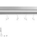Skyflame 12" x 36" Stainless Steel Shelf Wall Mounted, Wall Shelf Rack with 6 Hooks for for Kitchen, Bathroom and Living Room Storage Hanging