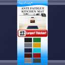 4/5 Inch Thick Kitchen Mat - Cushioned Anti Fatigue Mats for Kitchen Floor - Easy to Clean, Waterproof, Non-Slip Kitchen Rug for Sink, Office, Kitchen (20''x32'' Blue)