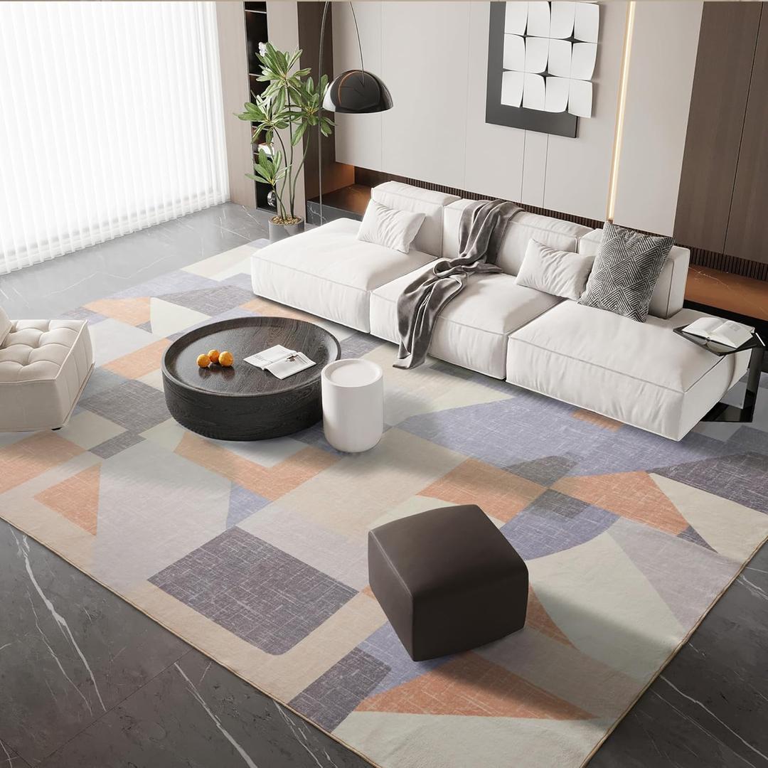 Area Rug 6x9 Washable Rug Multicolor Vintage Traditional Floor Cover Foldable Thin Retro Accent Indoor Distressed Non Slip Carpet Floral Print Mat Bedroom Living Room Bathroom