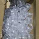 50 Pieces 20g Empty Clear Plastic Pot Jars with Lids Round Cosmetic Sample Containers Mini Travel Jars for Storage of Creams Lipsticks Ear Studs