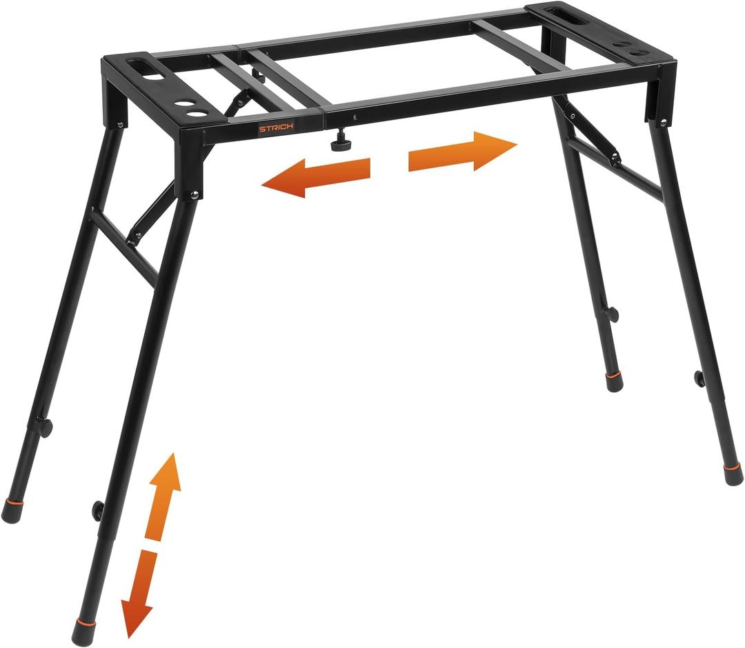 STRICH Collapsible Piano Keyboard Stand - Adjustable and Portable Heavy Duty Music Stand - Fits 54/61/88 Key Electric Digital Pianos - Sturdy Musical Keyboard Table