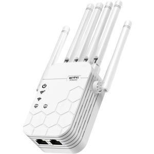 WiFi Extender Signal Booster for Home, AC1900Mbps Dual Band, Covers up to 12880 sq.ft & 105 Devices, New 6X Faster Wireless WiFi Extender with Ethernet Port, WiFi Booster Compatible with All Routers (White)