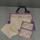Ziletafei 2 Pack Large Purple Chinoiserie Gift Bags with Tissue Paper, Greeting Cards & Envelopes, 13 x 10.2 x 4.7 in Floral Crane Paper Gift Bag Set for Women, Birthday, Wedding(2-PCS Purple)
