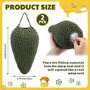2 x Qualirey 2 Pcs Crochet Wasp Nest Decoy Fake Hornet Nest Deterrent Outdoor Hanging Decorations Wasp Deterrent for Garden Yard Patio Eaves(Dark Green,7.87'' x 4.72'')