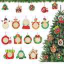 Christmas Wooden Photo Frame Ornaments - Easy to Load, Strong & Cute DIY Picture Frames for Christmas Tree, Perfect Keepsake Gifts for Family, Parents, Grandparents