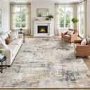 Lofus 8x10 Area Rug for Living Room, Gold Abstract Large Rugs with Non-Slip Backing, Neutral Modern Washable Carpet for Bedroom Dining Room Home Office Nursery Indoor