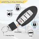 Vurkcy Key Fob Replacement for 2007-2012 Nissan Altima/ 09-14 Maxima & Murano/ 09-12 Infiniti FX35/ 08-13 G37/ 09-13 FX50/ 14-16 Q60 QX70/ 11-12 G25/ 07-08 G35, KR55WK48903 KR55WK49622,4 Buttons