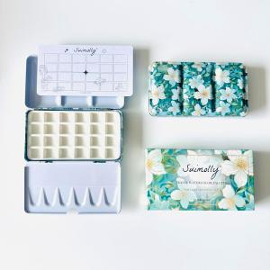 Watercolor Palette,Ceramic Palette,Portable Travel Metal Paint Boxwith Porcelain Palette,for Artists Illustrations, Drawin (24Well)