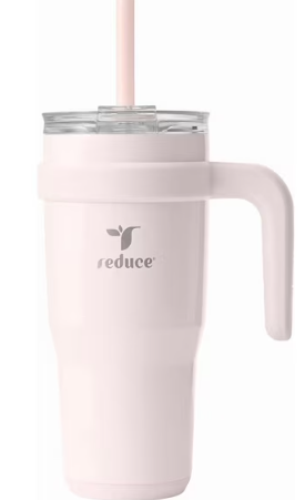 Reduce 24 oz Stainless Steel Tumbler with Handle - Dual-Wall Vacuum Insulated Travel Mug, Sweat-Proof Lid & Reusable Straw - Keeps Drinks Cold for 24 Hrs, Fits Cupholders, Dishwasher Safe -Purple