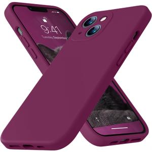 Ktele Compatible with iPhone 13 Case 6.1 inch Premium Liquid Silicone [Soft Microfiber Lining Anti-Scratch] Gel Rubber Full-Body Bumper Protection Camera Protect Case-Wine Red
