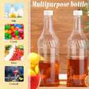 Dandat 20 Pcs 32 oz Plastic Long Neck Bottles with Pourer and Caps Plastic Juice Pour Bottles with Stainless Steel Pourer Tapered Spout for Liquor Juice Store (Sliver)