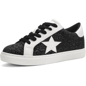 PARTY Women's Fashion Sneakers Lace Up Casual Low Top Comfortable Cushioned Walking Tennis Shoes Trendy Daily Shoes (Blue)