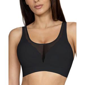 MOVINUN Push Up Bra Wireless Seamless Black Sleep Bralette Comfort Support Sexy No Underwire Padded Invisible Back Smoothing T-Shirt Bras Underoutfit S