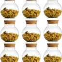 Spherical Glass Jar With Cork Lid Airtight - 17oz Candy Jar Kitchen Glass Jar - for Preserving and Storing Coffee, Spice, Beans, Sugar etc (9)