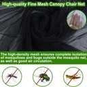 63"H Mosquito Net Cover for Canopy Chair, Bug Barrier Mosquitos Mesh Tent Black Chair Mosquito Netting with Zipper Opening 35"X32" Waterproof Roof for Fishing Camping Chair Outdoor, Chair Not Included