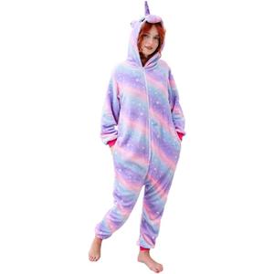 Adult Onesie Unicorn Pajamas for Women Adult Christmas Halloween Cosplay Costume Sleepwear (Small, Bright Purple)