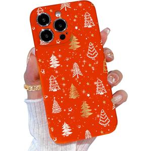 Compatible with iPhone 16 Pro Christmas Case Gifts for Women Boys Girls Girly, Glitter Sparkly Bling Cute Phone Cover, Tree