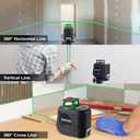 Laser Level with Tripod, Firecore 360 Self Leveling Laser Level with Pulse Mode, 3 Brightness Levels, Green Line Lazer Leveler Tool for Picture Hanging Wall Tile Floor DIY Construction Project