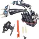 Central Fuel Spider Injector w/Bracket 4.3L V6 Compatible with Chevy Astro Blazer C1500 Express 1500/2500 Silverado 1500 1996-2002 12568332 FJ10565 19210688