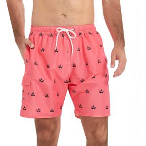 Scotamalone Mens Swim Trunks Board Shorts Swimwear Bathing Suits Quick Dry for Beach,Travel,Vacation,Swimming, Surfing,Casual (Pink, S)