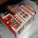 Blue Sky Clayworks Love Blooms Here Candle House, Ceramic, 7" L x 5" W x 8" H, Flower Shop Window Glow