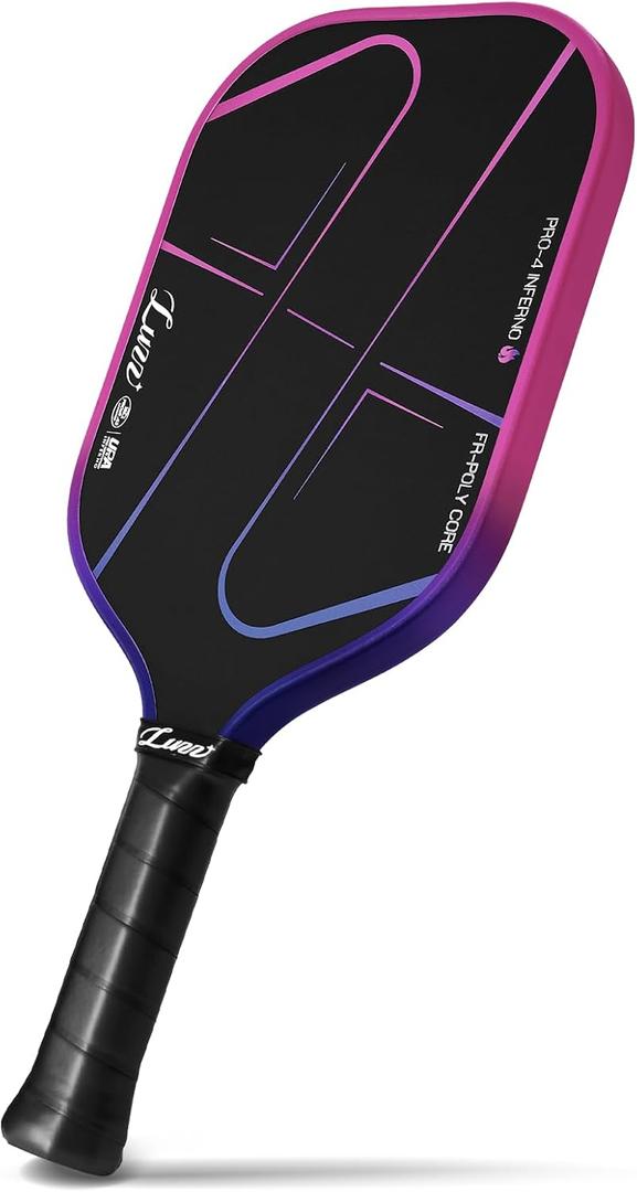 Luzz Pickleball Paddle, Thermoformed Candy T700 Carbon Fiber Pickleball Paddles Friction Surface Exceptional Spin and Power 16mm Composite Pickle Ball Rackets for Players