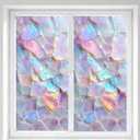 Stained Glass Window Film, PVC Film uses electrostatic Adhesion for Sticking, Waterproof, Easy to Install,17.5 * 39.4 inches,Suitable for Home and Bathroom Decoration