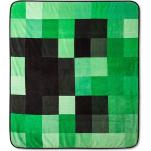 Jay Franco Minecraft Mojang Creeper Graphic Super Plush Fleece Blanket Throw