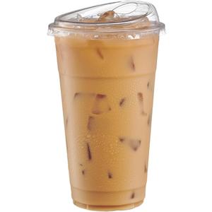 GUSTO Clear Plastic Cups with Lids [24 oz - 50 Count - Disposable Iced Coffee Drink Cups with Strawless Sip Lids for Smoothies, Juices, and More - Formerly Comfy Package