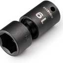 TEKTON 3/8 Inch Drive x 19 mm 6-Point Universal Joint Impact Socket | SID18119