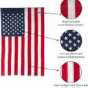Evergreen 28" x "44" Patriotic American Flag Includes Tangle Free Wooden Pole & Bracket | Outside House Dcor | Heavy Duty Outdoor Premium 310D | Embroidered Stars and Stripes | USA Residential or
