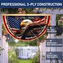 Heavy Duty 3-Ply 250th Anniversary Bunting Flag 1.5x3 FT, 2 Pack | Double Sided Patriotic Fan Banner, Blackout Layer, 12oz Canvas Header, 3 Thick Brass Grommets