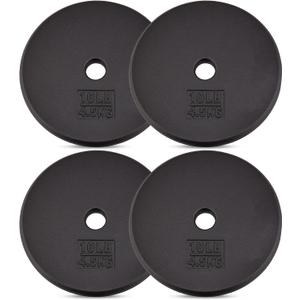 Yes4All Standard Weight Plates, 1-Inch Cast Iron Barbell Weights, Wide Range 540 LB, Ideal for Strength Training & Workout Routine, Available in Single, Pair & Set of 4