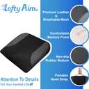 Lofty Aim Car Seat Cushion, Comfortable Memory Foam Seat Pillow for Driving, Sciatica-Back Pain Relief, Cushion for Car-Truck, Office, Wheelchair - Black