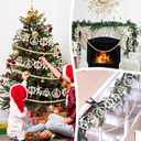 Jetec 2 Pcs Wooden Christmas Garland with Wood Beads Rustic Farmhouse Mantelpiece Ornaments Vintage Christmas Decor Wall Hanging Holiday Decorations