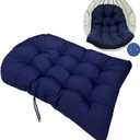 Hanging Egg Chair Cushion 47 X 35 in Waterproof Indoor/Outdoor Hammock Chair Cushion Washable Hanging Basket Seat Cushion (Without Chair) (Navy)