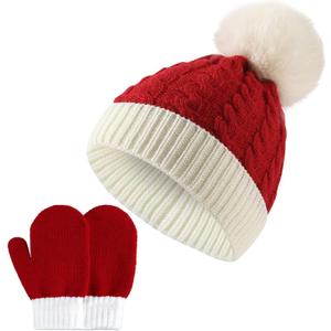 Christmas Knitted Santa Hat Set for Christmas Party Cosplay Costume