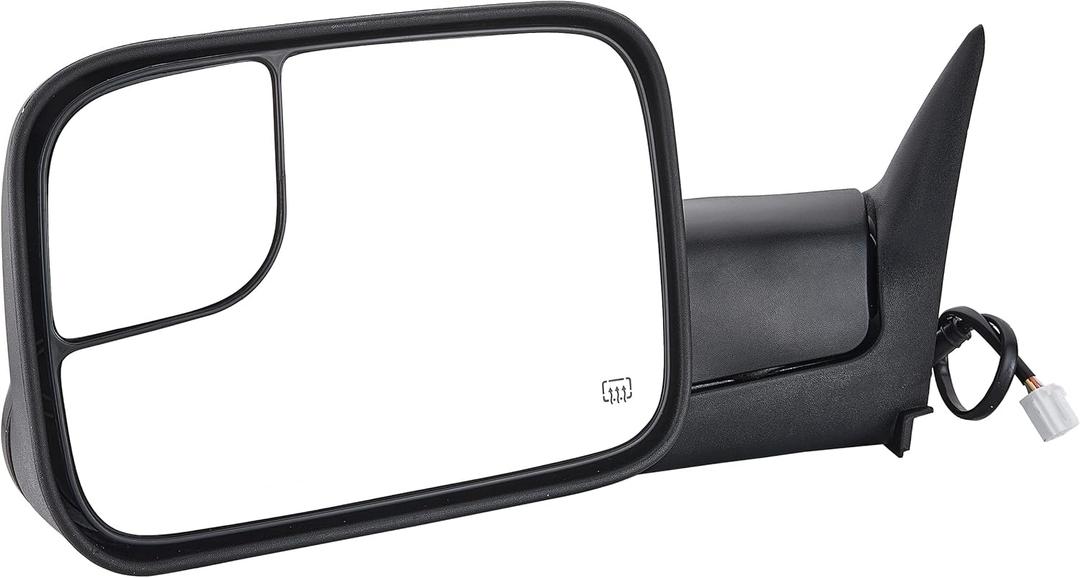 Towing Mirror Replacement Fit for 1998 1999 2000 2001 DodgeRam 1500,Ram 2500 Ram 3500.Pickup Truck Power Heated Manual folding Side View Mirror Driver Side
