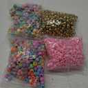 Gxueshan 1400 Pcs Acrylic Gold Pink Colorful 6x9mm Pony Beads 10x6mm Mix Candy Color Alphabet Letter Beads Bulk for Jewelry Friendship Bracelet Necklace Making Kit Braids Kandi Beads (1400)