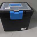 Storex File Box Nesting Portable with Drawer Cobalt, Black Blue