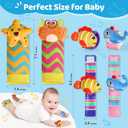 URMYWO Wrist Rattles for Baby - Rattle Socks - Foot Finder Set - Baby Toys for 0-12 Months Infant - Newborn Essentials - Early Learning Sensery Toys for Boy Girl as Shower Gifts