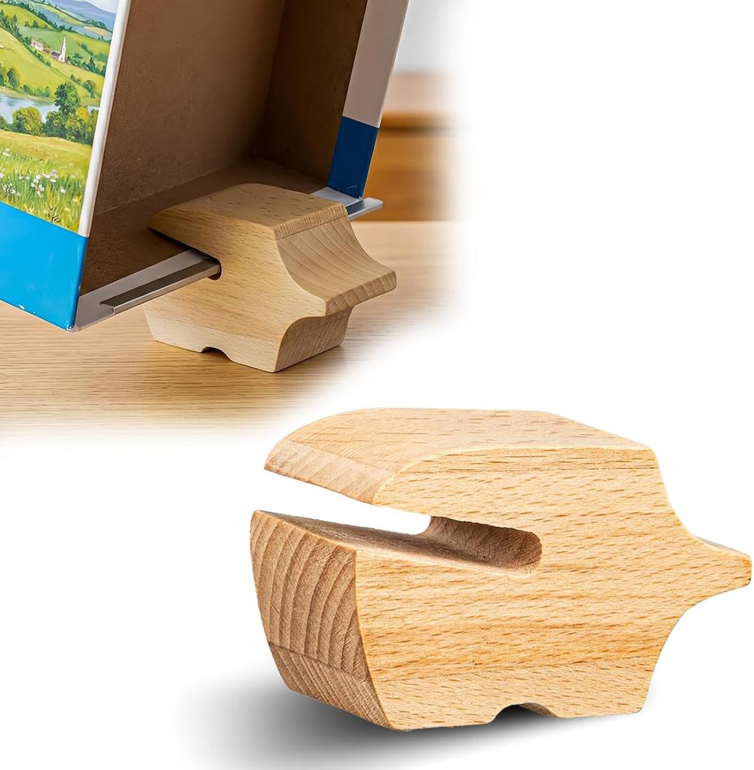 Wooden Pig-Shaped Jigsaw Puzzle Box Stand Natural Wood Finish Puzzle Holder & Display, Puzzle Accessories for Adults, Gift for Puzzle Lovers & Animal Fans