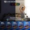 ANALOI Digital Wall Clock,14.4 Inch Large Display Digital Wall Clock with Auto Dimming, Temperature and Date, Remote Control, Night Light, DST, Alarm for Bedroom/Classroom/Gym/Seniors