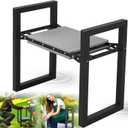 Garden Kneeler and Seat Heavy Duty - Anti-Tip Super Stable Multifunctional Gardening Stool Bench,Wide 12.7" Pads,Foldable Ergonomic Handles for Seniors Women Men Pain-Free Weeding,Planting Yard Work, Black