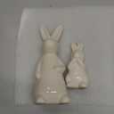 Qinyoung 3 Pcs Large Easter Ceramic Bunny Figurines Decor White Porcelain Modern Tabletop Desktop Bookshelf Adornments Unique Decor DIY Art Crafts Statues for Easter Spring Weddings Home(White)