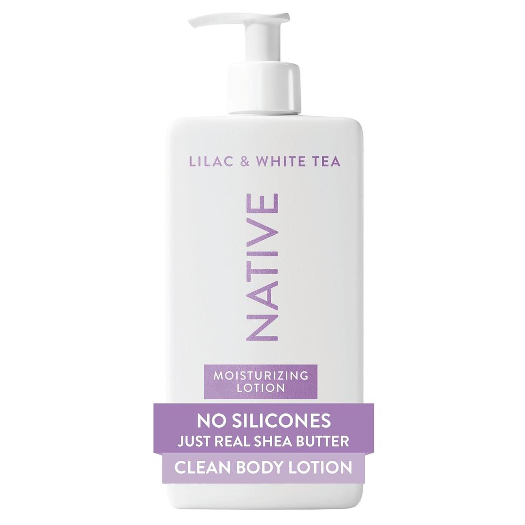 Native Body Lotion Contains Naturally Derived Plant-Based Moisturizers for Women and Men | Restores Dry Skin, Lilac & White Tea, 16.5 fl oz