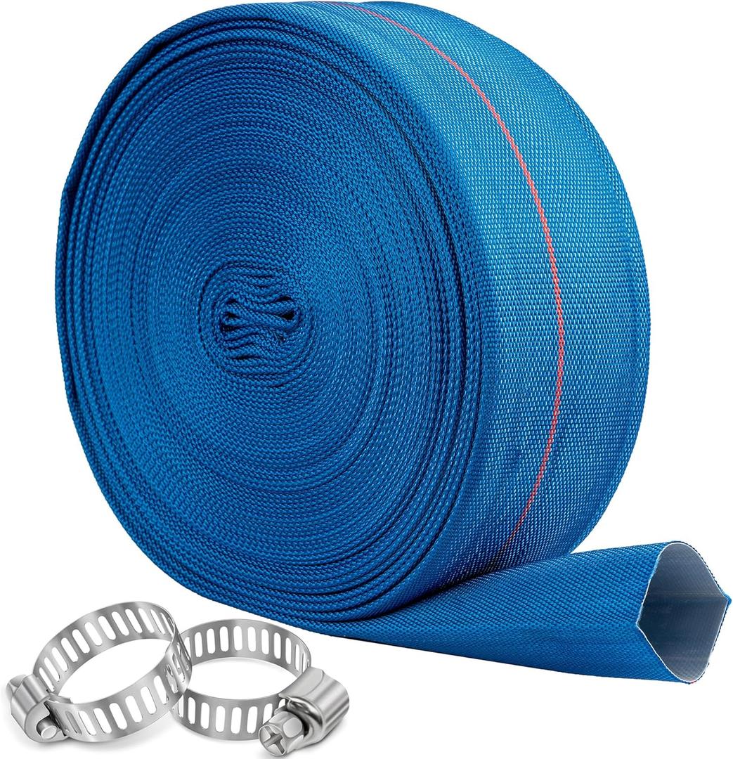 Pool Backwash Hose 2.5" × 65 ft Heavy Duty Flexible PVC Discharge Hose