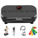 FitinOne Vibration Plate Exercise Machine for Lymphatic Drainage Massager, 330 Lbs Capacity Full Whole Body Workout Equipment with Loop Bands for Women Men, Fitness Platform for Weight Loss(Black)